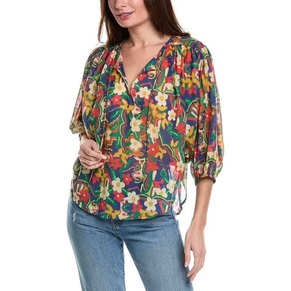MOTHER Multicolor Floral Blouse - Picture 1 of 5